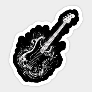 Cool Bass Guitar Sticker